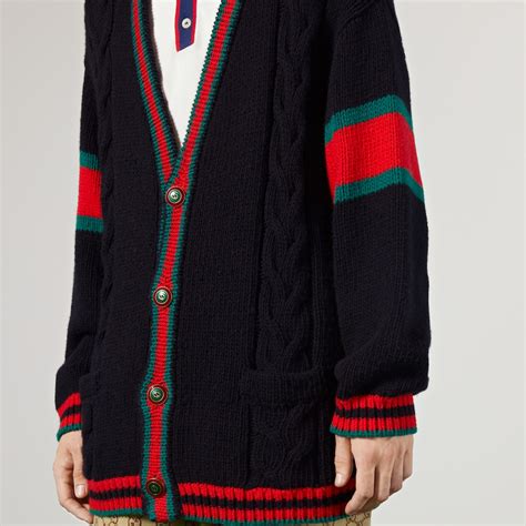 gucci cable knit cardigan|Gucci reversible cardigan.